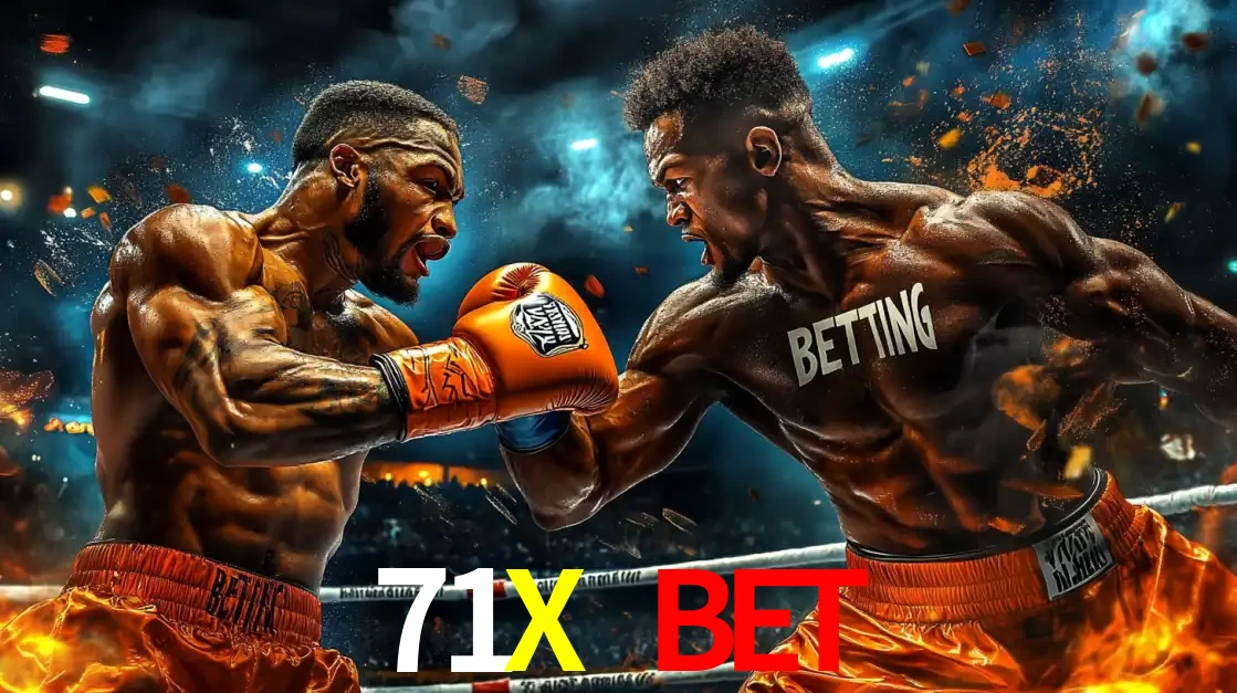Dois boxeadores em uma luta intensa e explosiva, representando a adrenalina e as oportunidades de apostas em esportes de combate disponíveis na plataforma 71X BET.